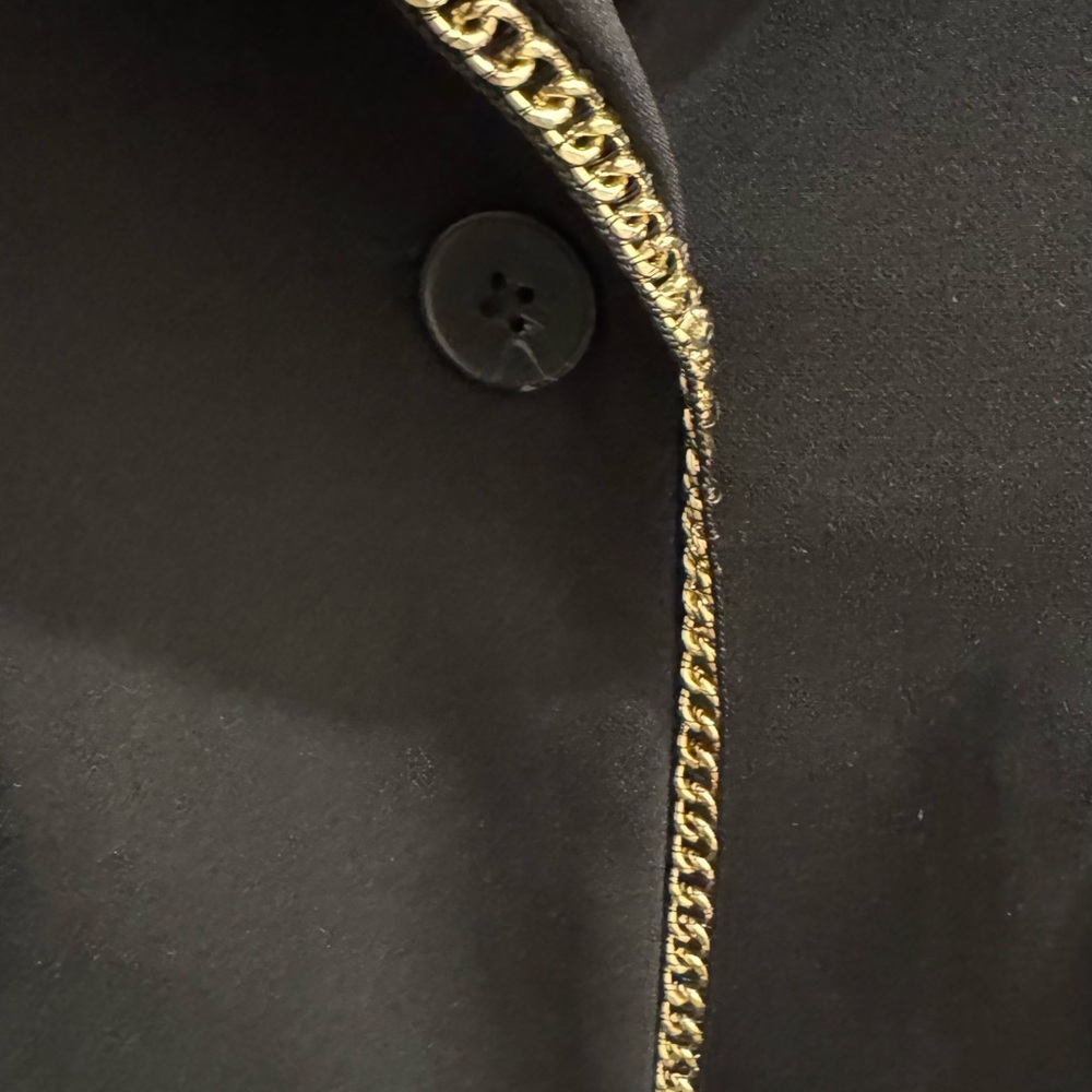NWT Express Black Blazer with Gold Chain Trim Detail - Picture 6 of 9